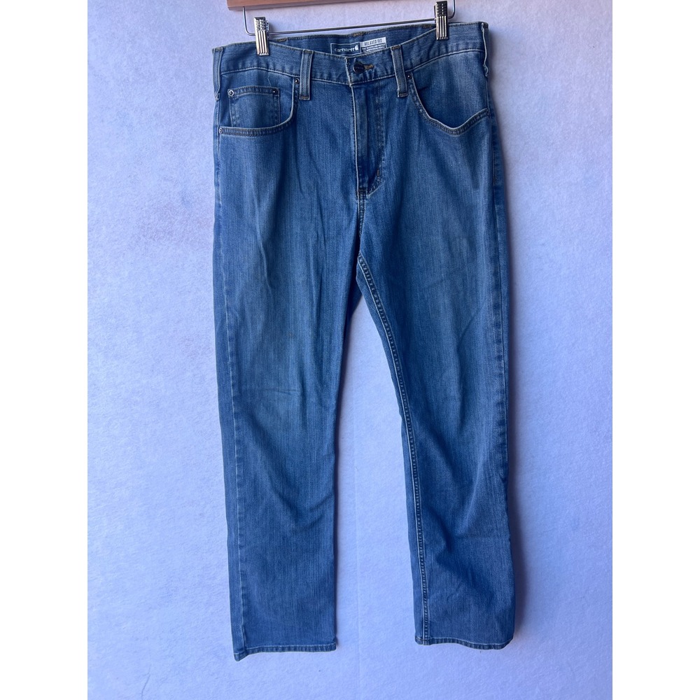 Carhartt Relaxed Fit Jeans Mens 32x32 Medium Wash Blue Denim Straight Leg 380